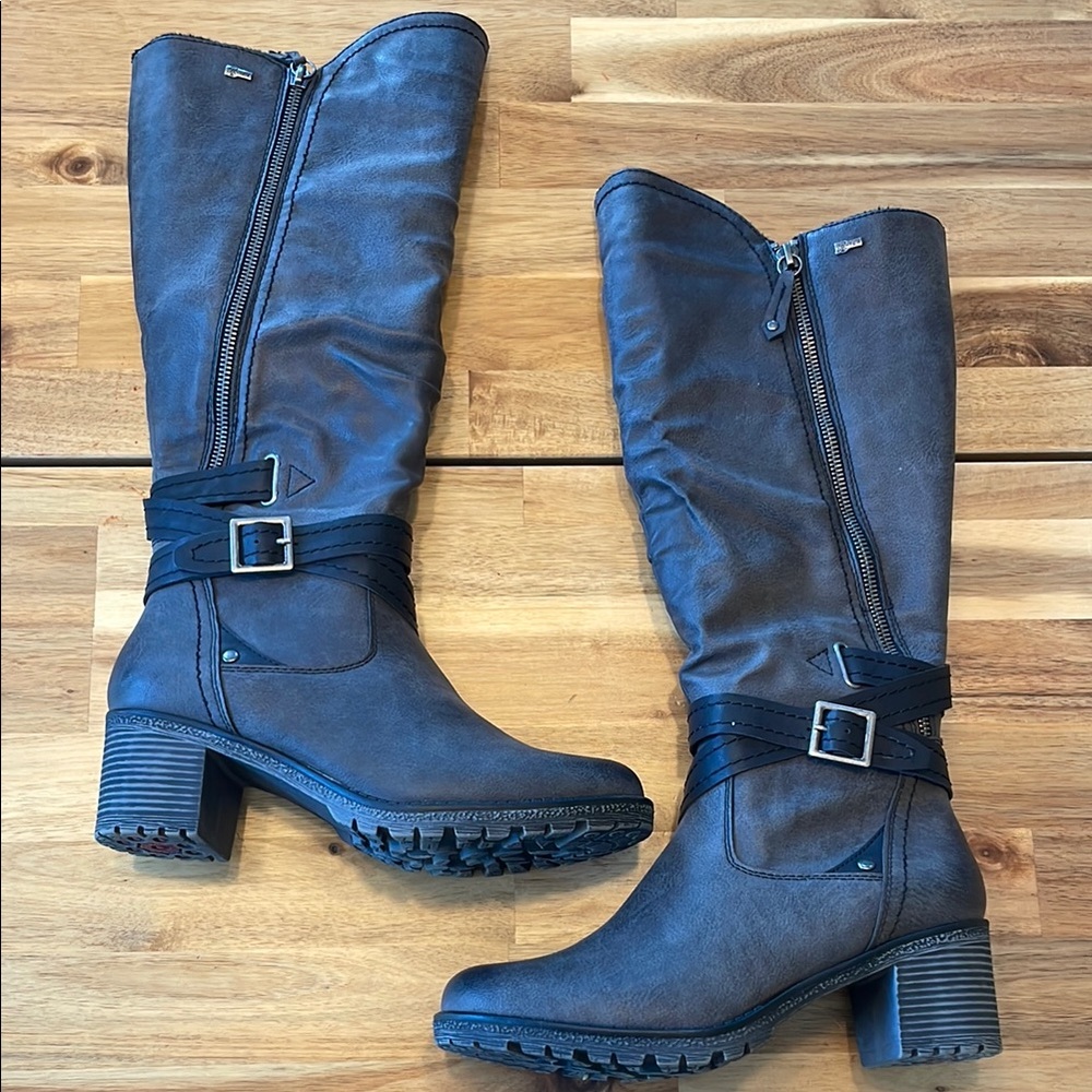 Spring Step Relife Gemisola Grey Heeled Knee-High Boots